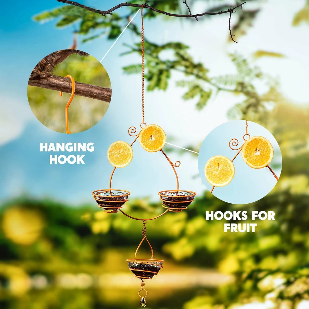 Joiedomi Oriole Hanging Metal Bird Feeder Lawn Decor 2 Joiedomi Oriole Hanging Metal Bird Feeder Lawn Decor