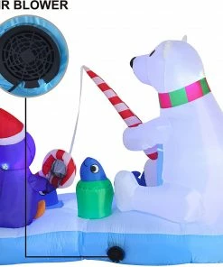 Joiedomi 6 FT Long Inflatable Fishing Hole Sign With Polar Bear Fishing 10 Joiedomi 6 FT Long Inflatable Fishing Hole Sign With Polar Bear Fishing