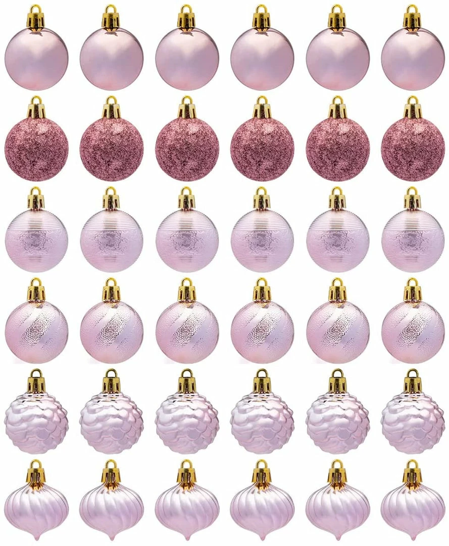 Joiedomi All Holiday Decor 1.57" Rosegold Christmas Ball Ornaments 36Pcs 3 Joiedomi All Holiday Decor 1.57" Rosegold Christmas Ball Ornaments 36Pcs
