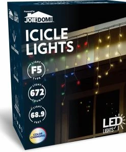 Joiedomi 672 LED Christmas Icicle Lights Color Changing