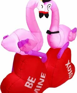 Joiedomi 5FT Tall LED Lights Flamingos Couple Valentines Day Holiday Inflatable Decoration Inflatables