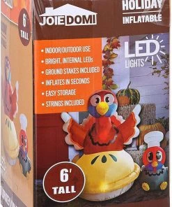 Joiedomi Inflatables Large Turkey On A Pumpkin Pie Inflatable (6 Ft) 11 Joiedomi Inflatables Large Turkey On A Pumpkin Pie Inflatable (6 Ft)