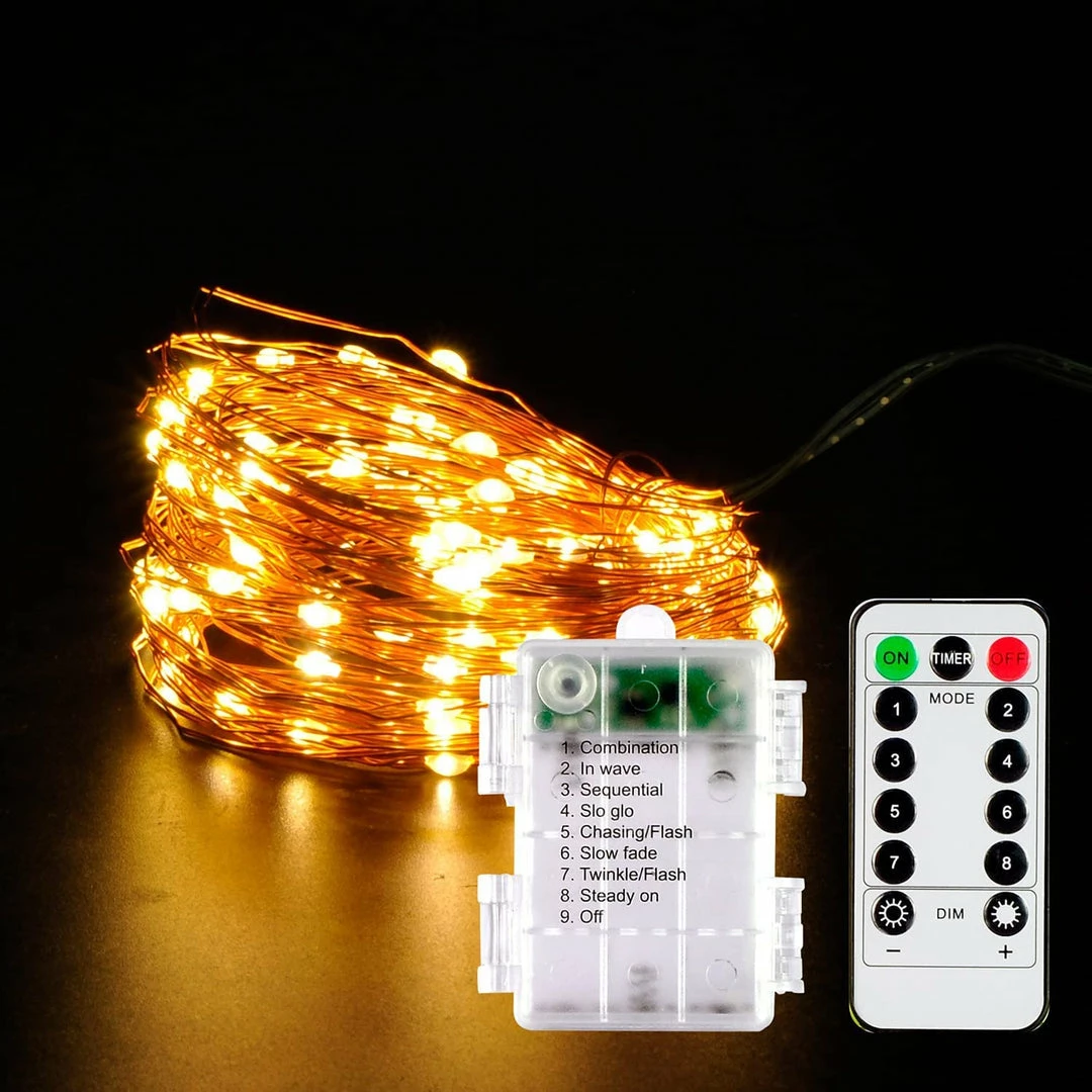 Joiedomi 200 LED Fairy Lights, 66FT Battery Operated 5 Joiedomi 200 LED Fairy Lights, 66FT Battery Operated