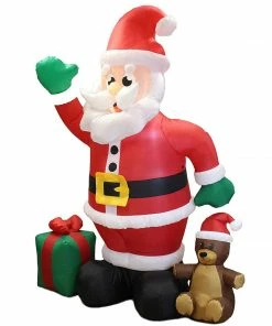 Joiedomi Jumbo Santa With Gift Box Inflatable (8 Ft) Inflatables