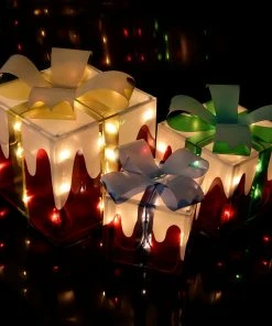 Joiedomi Set Of 3 Snow Christmas Lighted Gift Boxes All Holiday Decor 14 Joiedomi Set Of 3 Snow Christmas Lighted Gift Boxes All Holiday Decor