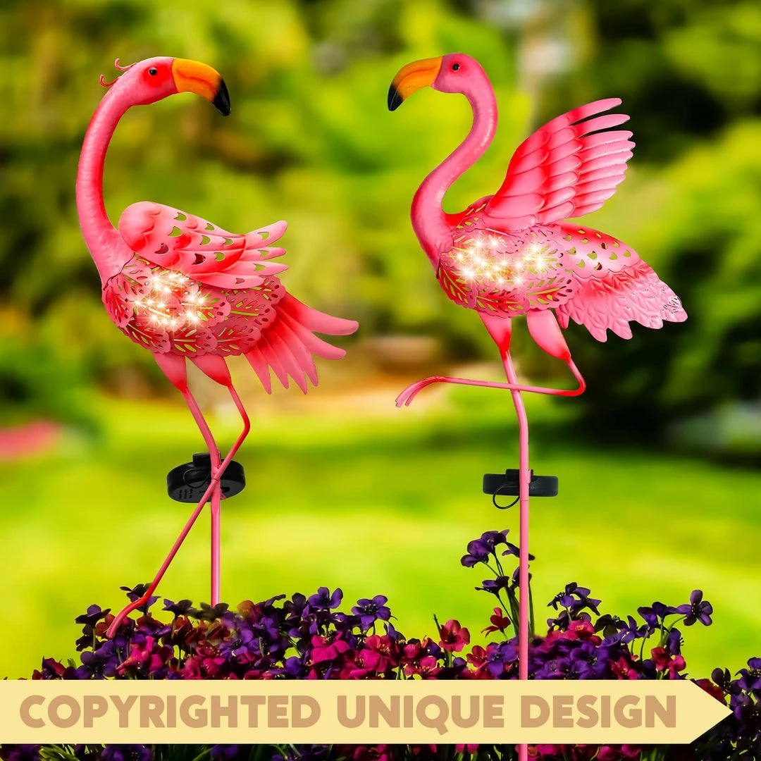 Joiedomi 2 Pack Pink Flamingo Garden Solar Lights 4 Joiedomi 2 Pack Pink Flamingo Garden Solar Lights