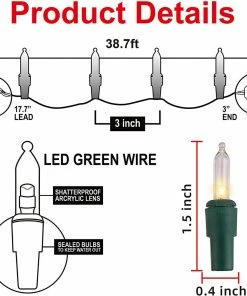 Joiedomi 131.25 FT 500 Count Christmas Clear Green Wire String Lights 11 Joiedomi 131.25 FT 500 Count Christmas Clear Green Wire String Lights