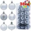 Joiedomi 1.57" Silver Christmas Ball Ornaments 36Pcs