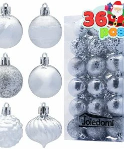 Joiedomi 1.57" Silver Christmas Ball Ornaments 36Pcs
