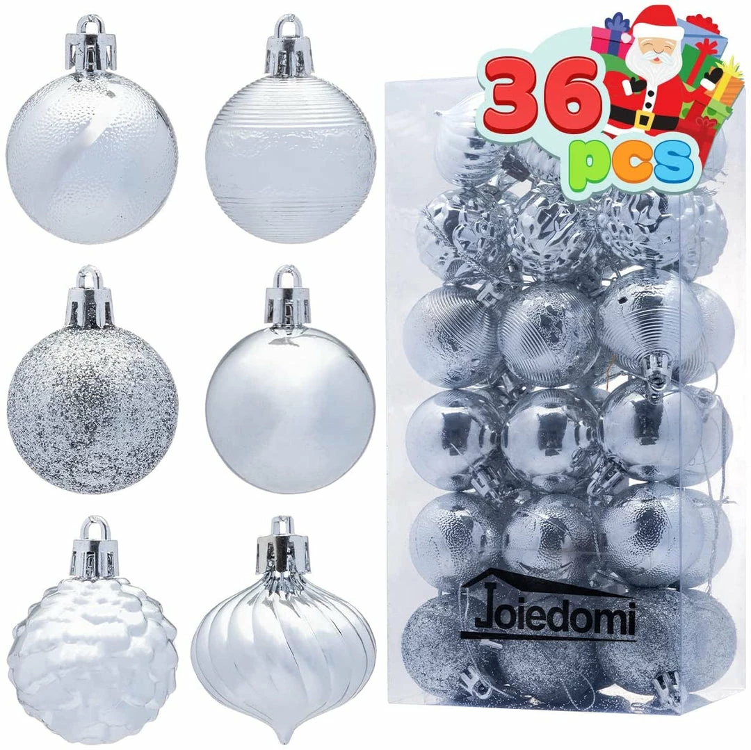 Joiedomi 1.57" Silver Christmas Ball Ornaments 36Pcs 1 Joiedomi 1.57" Silver Christmas Ball Ornaments 36Pcs