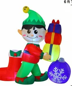 Joiedomi 6 Ft Tall Inflatable Elf Holding Gifts All Holiday Decor 10 Joiedomi 6 Ft Tall Inflatable Elf Holding Gifts All Holiday Decor
