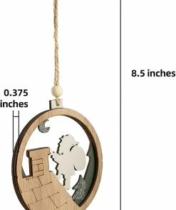 Joiedomi 6 Pcs Wooden Christmas Hanging Ornaments All Holiday Decor