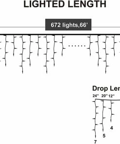 Joiedomi 672 LED Christmas Icicle Lights, White