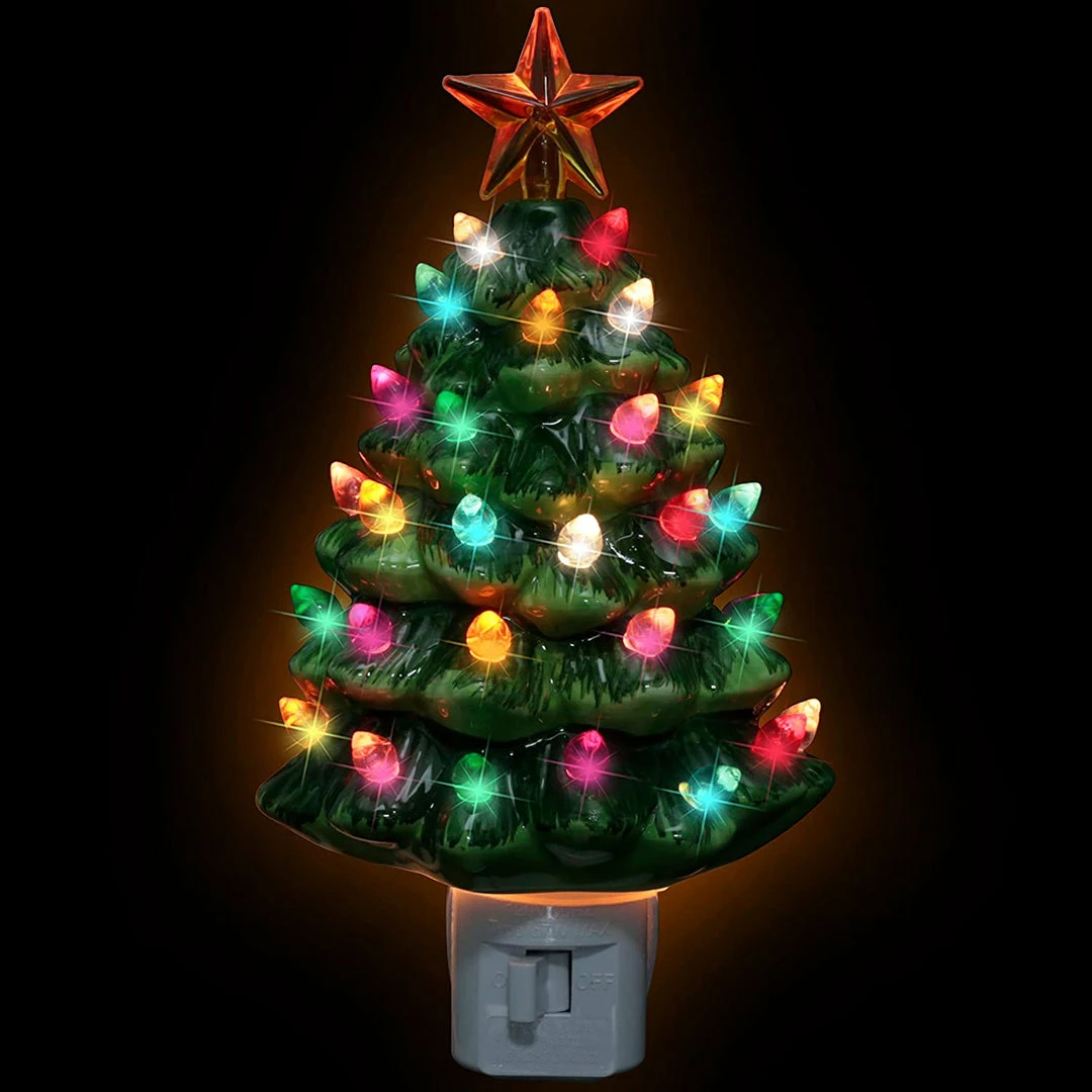 Joiedomi Ceramic Christmas Tree Night Light All Holiday Decor 2 Joiedomi Ceramic Christmas Tree Night Light All Holiday Decor