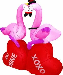 Joiedomi 5FT Tall LED Lights Flamingos Couple Valentines Day Holiday Inflatable Decoration Inflatables