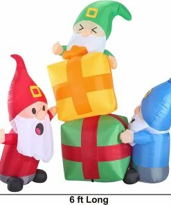 Joiedomi All Holiday Decor 6 FT Long Three Gnomes With Two Gifts 9 Joiedomi All Holiday Decor 6 FT Long Three Gnomes With Two Gifts