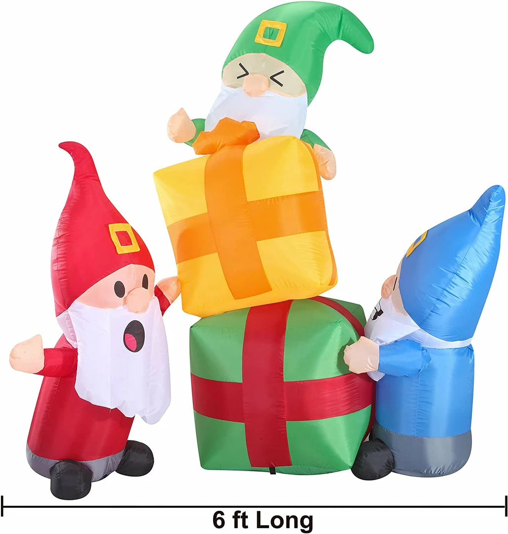 Joiedomi All Holiday Decor 6 FT Long Three Gnomes With Two Gifts 3 Joiedomi All Holiday Decor 6 FT Long Three Gnomes With Two Gifts