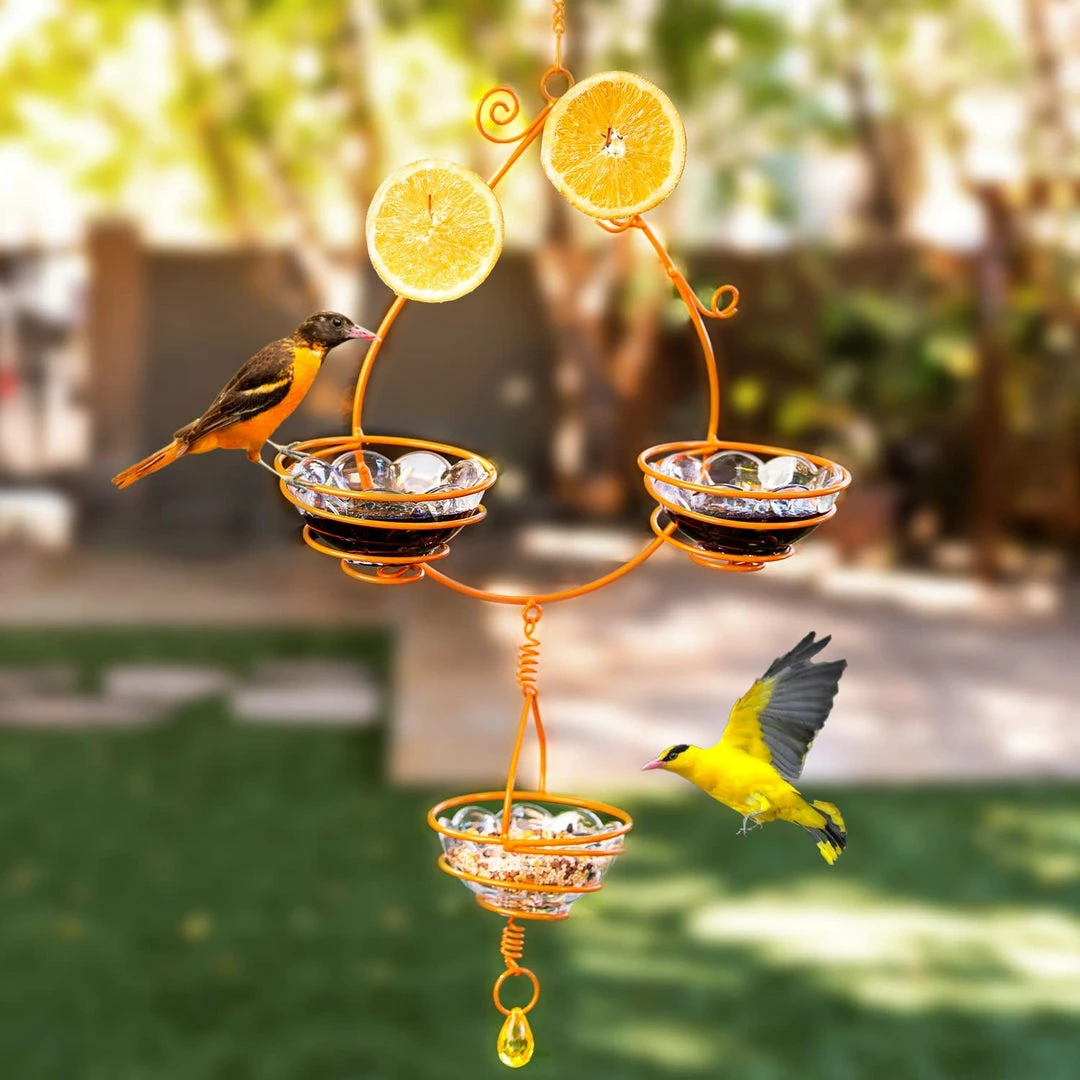Joiedomi Oriole Hanging Metal Bird Feeder Lawn Decor 5 Joiedomi Oriole Hanging Metal Bird Feeder Lawn Decor