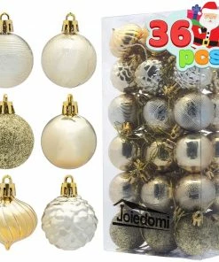 Joiedomi 1.57"Gold Christmas Ball Ornaments 36Pcs All Holiday Decor