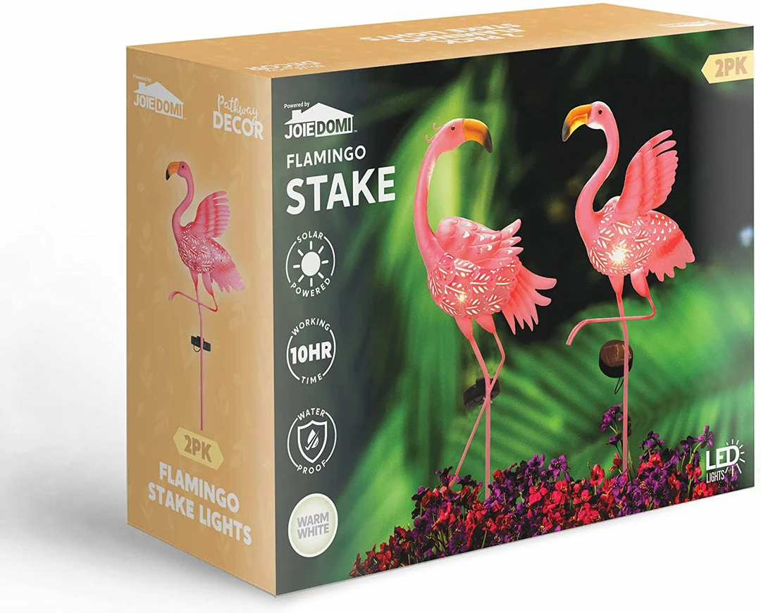 Joiedomi 2 Pack Pink Flamingo Garden Solar Lights 5 Joiedomi 2 Pack Pink Flamingo Garden Solar Lights