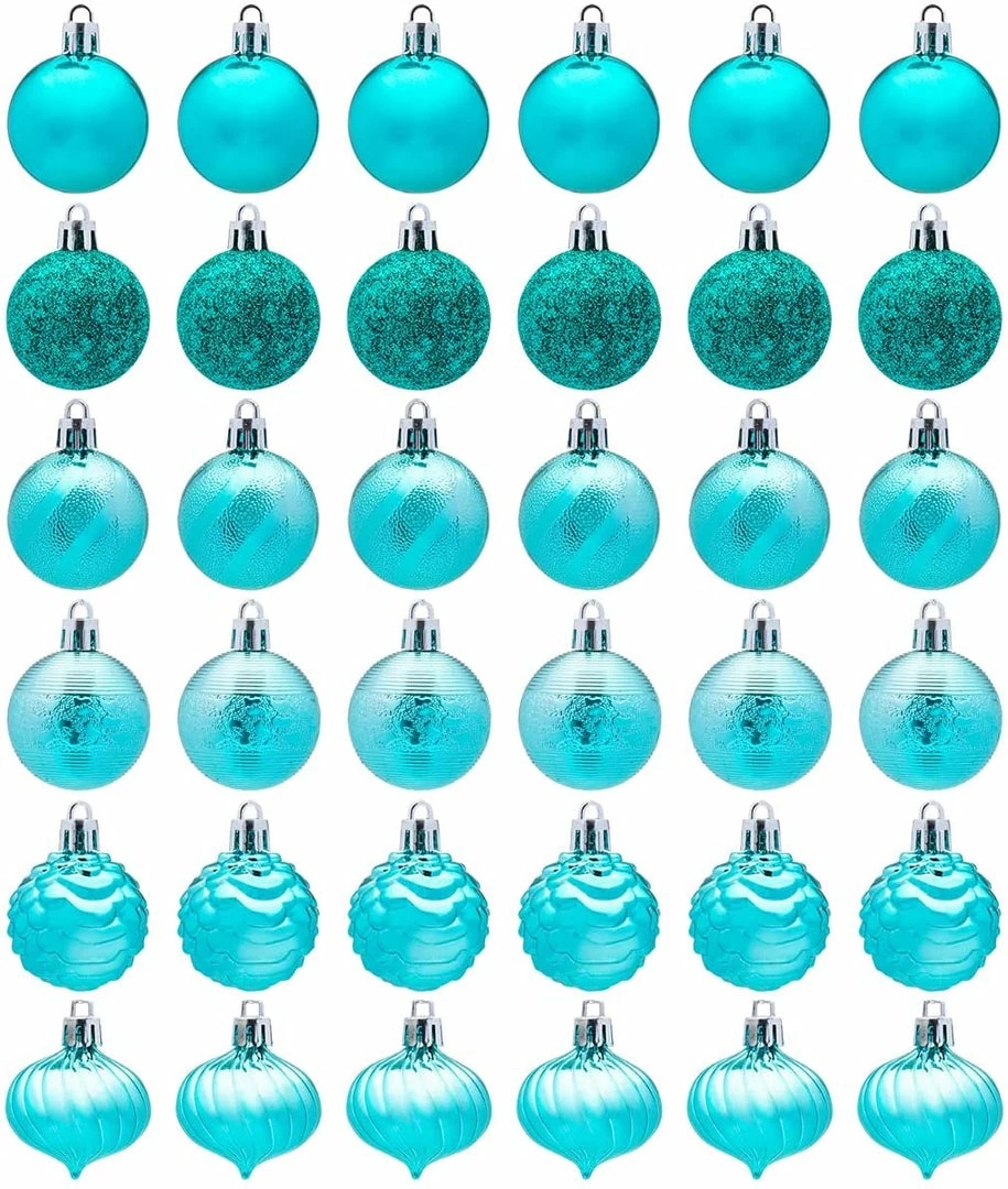 Joiedomi 1.57" Teal Christmas Ball Ornaments 36Pcs 3 Joiedomi 1.57" Teal Christmas Ball Ornaments 36Pcs