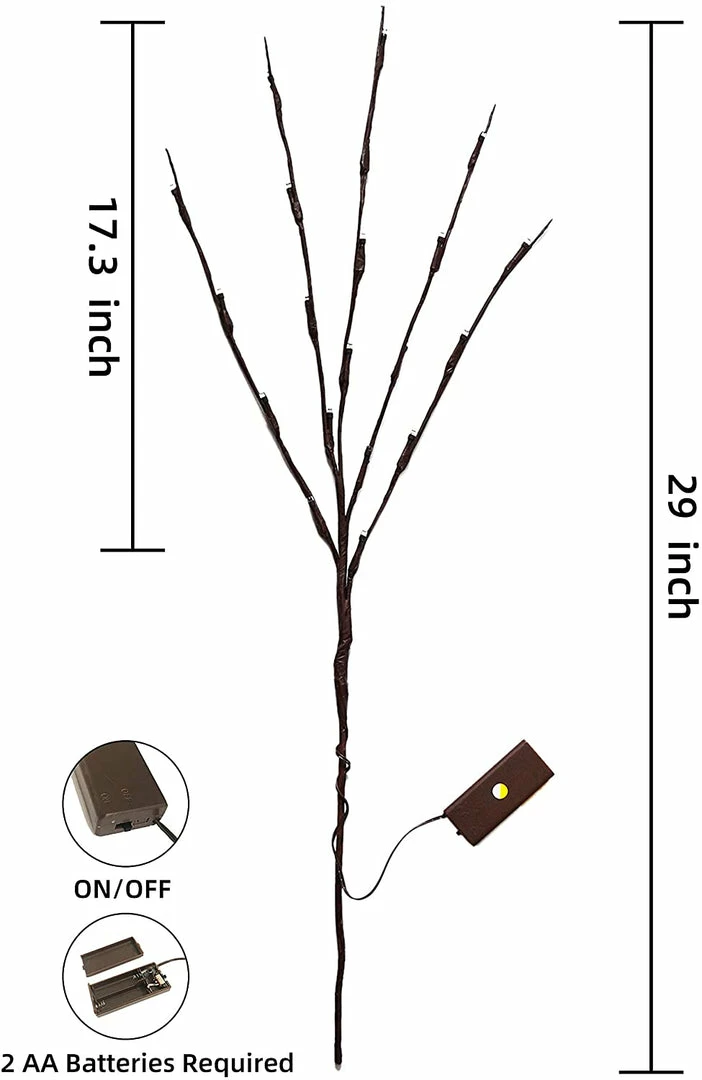 Joiedomi 3 Packs 20 LED Branch Lights, Warm White All Holiday Decor 7 Joiedomi 3 Packs 20 LED Branch Lights, Warm White All Holiday Decor