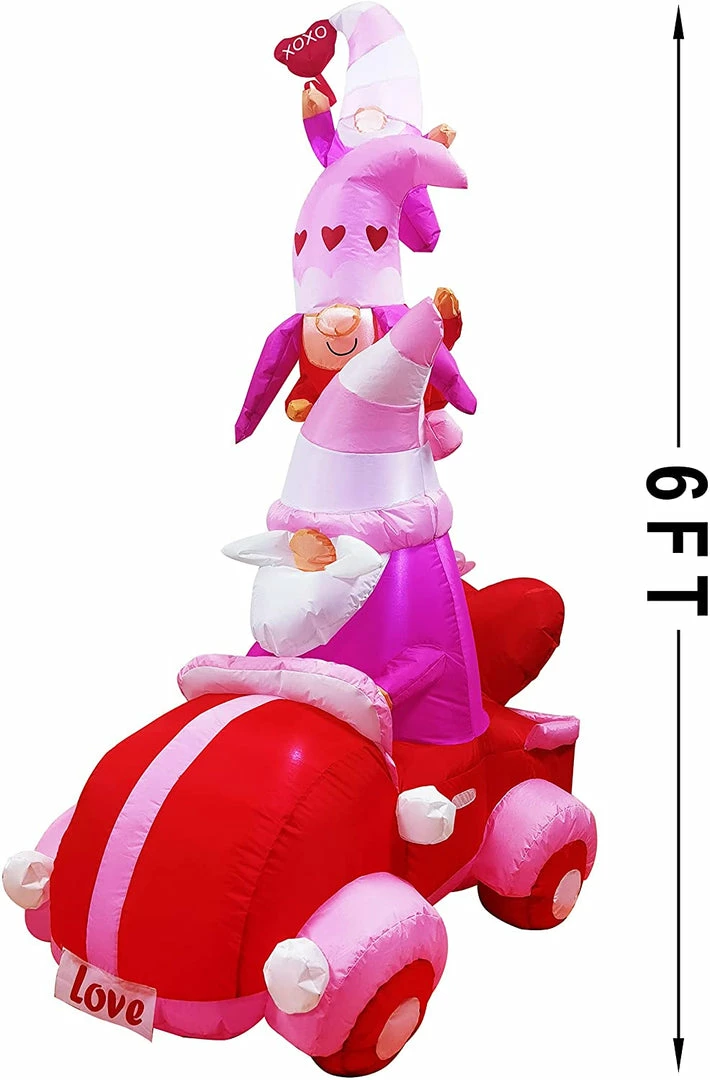 Joiedomi Inflatables 6 FT Tall Inflatable Stacking Gnomes With LED Lights 2 Joiedomi Inflatables 6 FT Tall Inflatable Stacking Gnomes With LED Lights