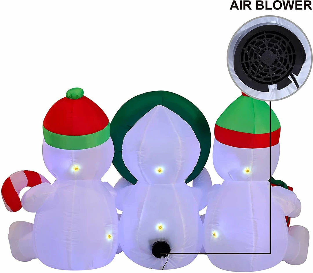 Joiedomi 6 FT Long Inflatable Three Sitting Snowmans 4 Joiedomi 6 FT Long Inflatable Three Sitting Snowmans