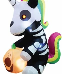 Joiedomi Tall Sitting Skeleton Unicorn Inflatable (5 Ft) Halloween