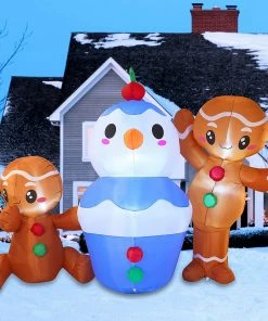 Joiedomi 6ft Two Gingerman With Ice Cream Inflatable Inflatables