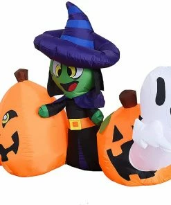 Joiedomi 8ft Halloween Inflatable Horizontal Pumpkin And Halloween Characters