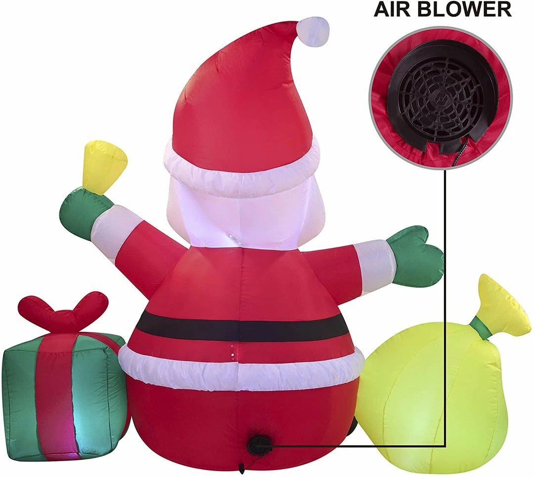 Joiedomi Large Santa Claus With Gift Bag Inflatable (7 Ft) Inflatables 3 Joiedomi Large Santa Claus With Gift Bag Inflatable (7 Ft) Inflatables