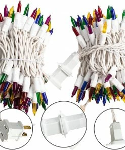Joiedomi 63.9 FT 300 Count Christmas Multi-Colored White Wire String All Holiday Decor