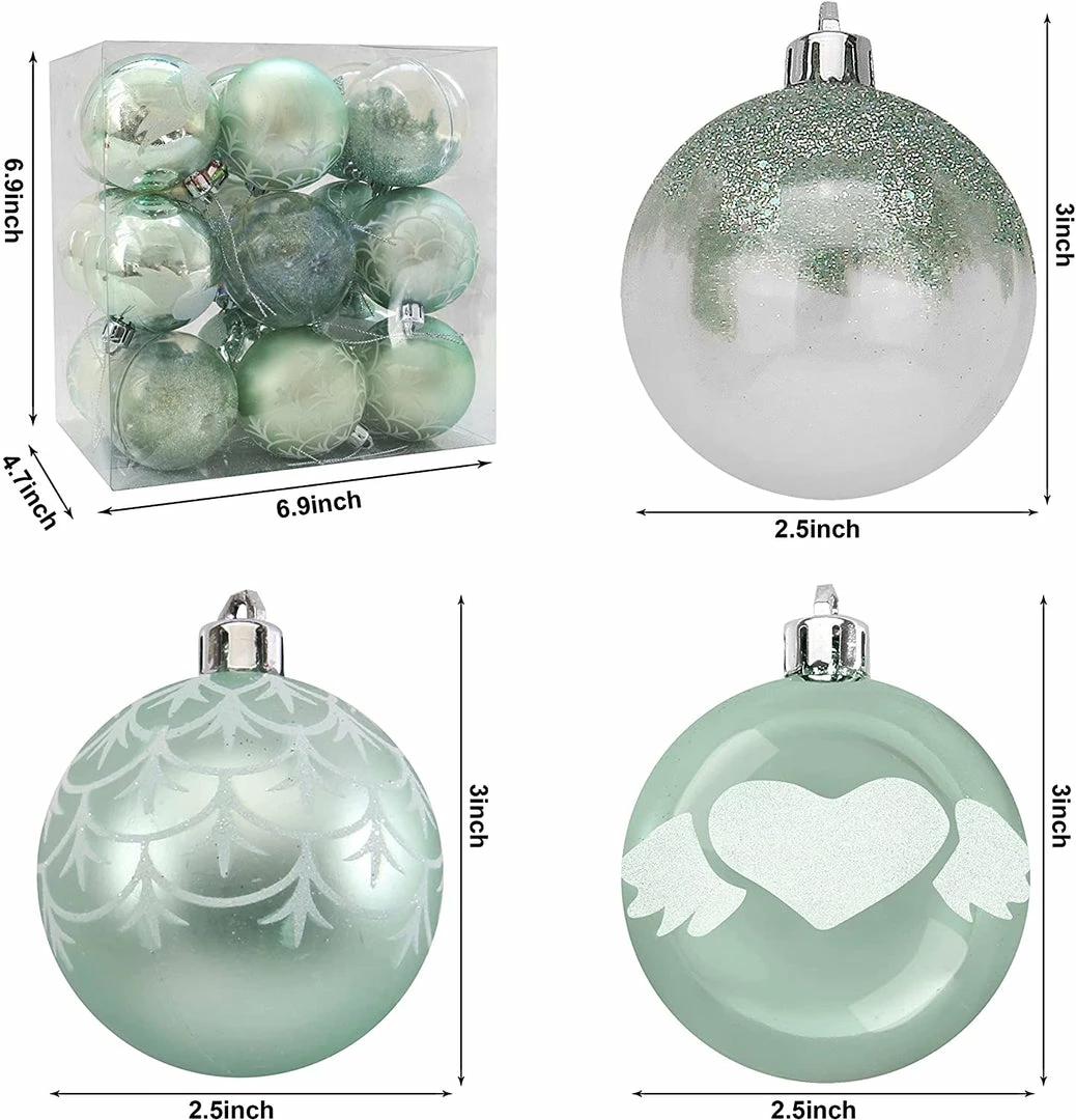 Joiedomi 18 Pcs 6CM Christmas Ornaments With Gradient Teal 3 Joiedomi 18 Pcs 6CM Christmas Ornaments With Gradient Teal