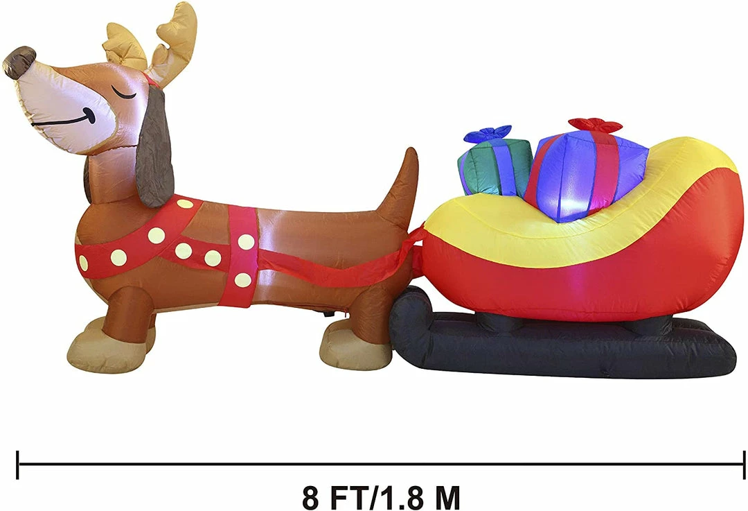 Joiedomi Jumbo Christmas Puppy Inflatable (8 Ft) Inflatables 6 Joiedomi Jumbo Christmas Puppy Inflatable (8 Ft) Inflatables