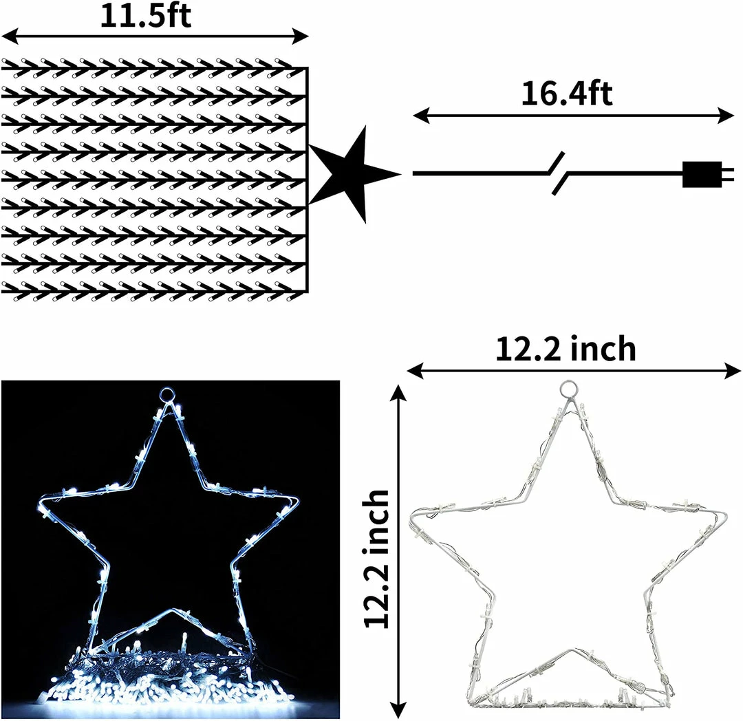 Joiedomi 335 LED Tree Decoration Star Lights, White 5 Joiedomi 335 LED Tree Decoration Star Lights, White