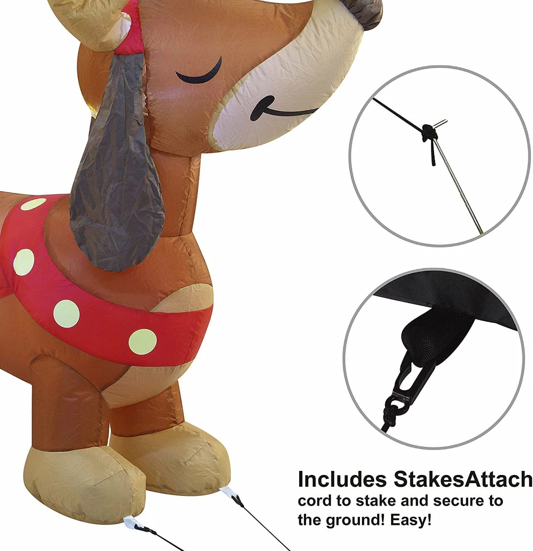 Joiedomi Jumbo Christmas Puppy Inflatable (8 Ft) Inflatables 4 Joiedomi Jumbo Christmas Puppy Inflatable (8 Ft) Inflatables