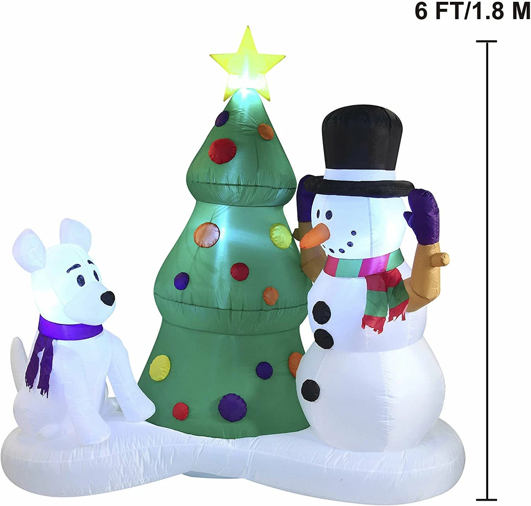Joiedomi Large Snowman With Christmas Tree Inflatable (6 Ft) 6 Joiedomi Large Snowman With Christmas Tree Inflatable (6 Ft)