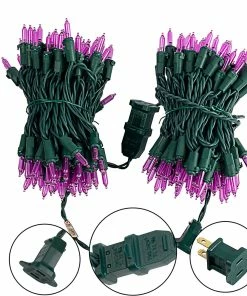 Joiedomi 52.5 FT 200 Count Christmas Purple Green Wire String Lights All Holiday Decor
