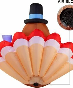 Joiedomi 6.5 Foot Thanksgiving Inflatable Turkey Eating Pie All Holiday Decor 9 Joiedomi 6.5 Foot Thanksgiving Inflatable Turkey Eating Pie All Holiday Decor