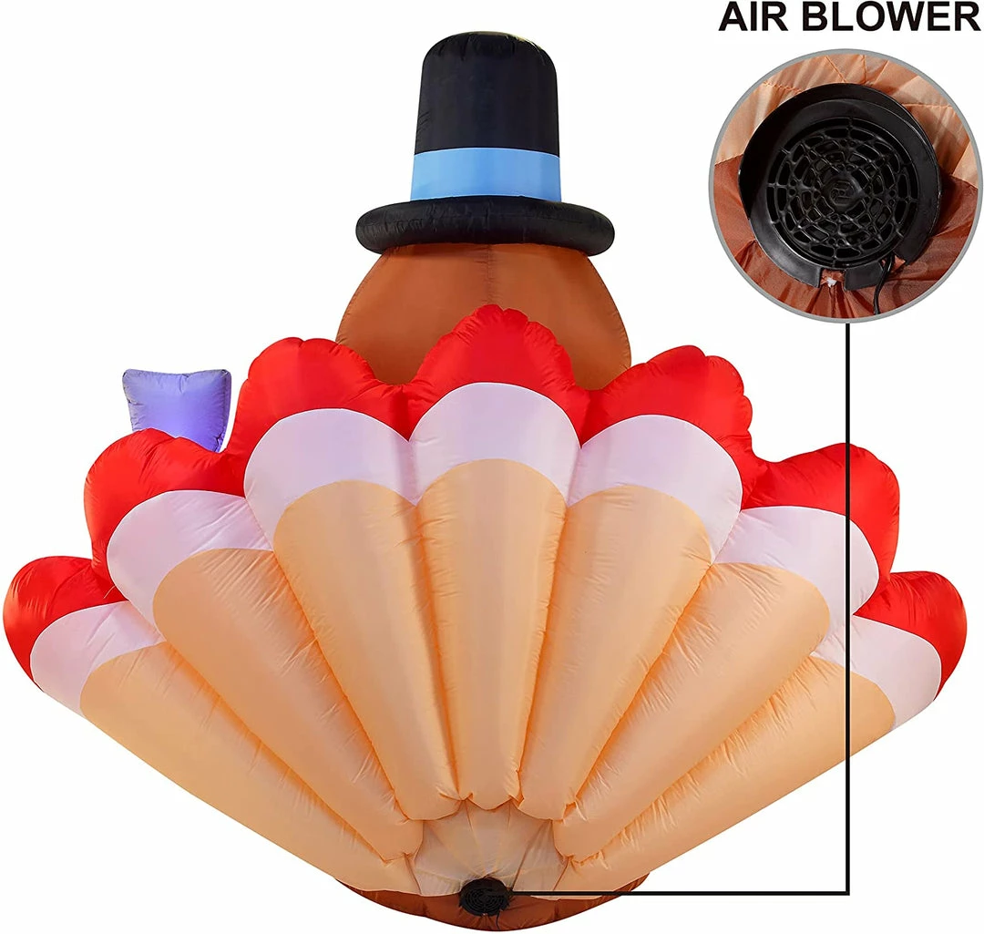 Joiedomi 6.5 Foot Thanksgiving Inflatable Turkey Eating Pie All Holiday Decor 4 Joiedomi 6.5 Foot Thanksgiving Inflatable Turkey Eating Pie All Holiday Decor