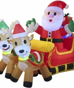 Joiedomi Large Santa Claus On Fancy Sleigh Cute Inflatable (6 Ft)