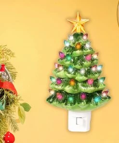 Joiedomi Ceramic Christmas Tree Night Light All Holiday Decor 12 Joiedomi Ceramic Christmas Tree Night Light All Holiday Decor