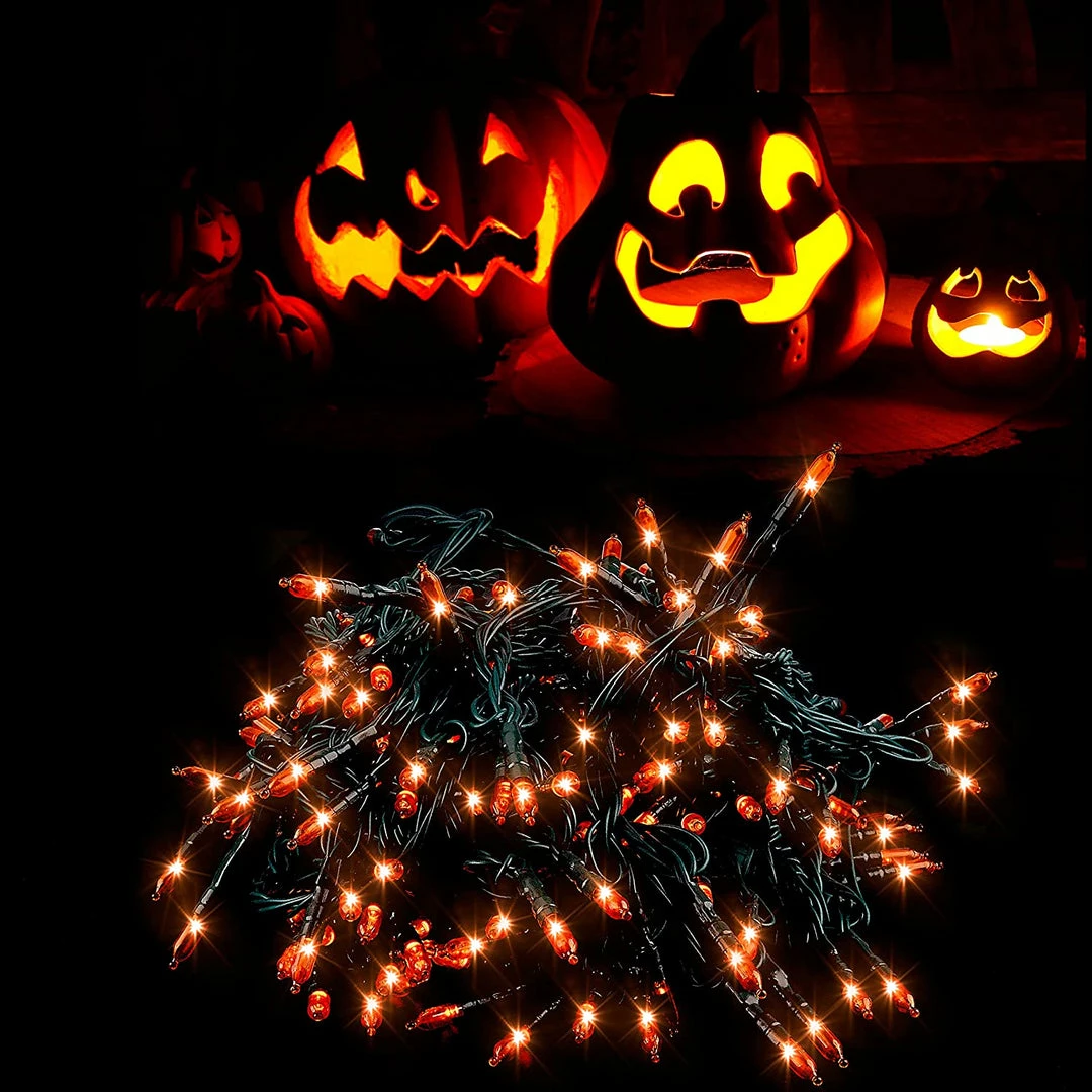 Joiedomi 42.9 Ft 100-Count Orange LED 8 Modes Green Wire Light Set All Holiday Decor 5 Joiedomi 42.9 Ft 100-Count Orange LED 8 Modes Green Wire Light Set All Holiday Decor