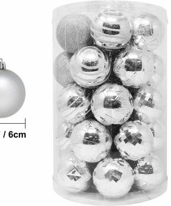 Joiedomi 34 Pcs Christmas Ball Ornaments (Silver) All Holiday Decor