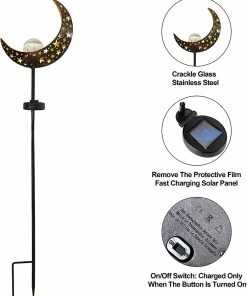 Joiedomi 2 Pack Moon Crackle Glass Globe Solar Stake Lights 8 Joiedomi 2 Pack Moon Crackle Glass Globe Solar Stake Lights