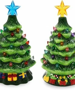 Joiedomi 7¡± Ceramic Christmas Trees, 2 Sets All Holiday Decor