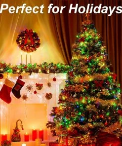 Joiedomi 17.3ft Christmas Multicolor 50 LED Green Wire String Lights