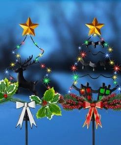 Joiedomi All Holiday Decor 2 Packs Christmas Solar Stake Lights Christmas Tree