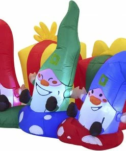 Joiedomi Large Christmas Three Happy Gnomes Inflatable (6 Ft)